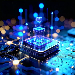 Blockchain Network Visualization With Blue White