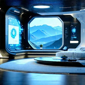 (futuristic:1.33) smart home