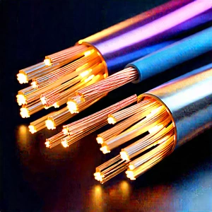 Close-up Of Fiber Optic Cables With Close-up Group