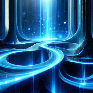 Quantum computer with blue light glow