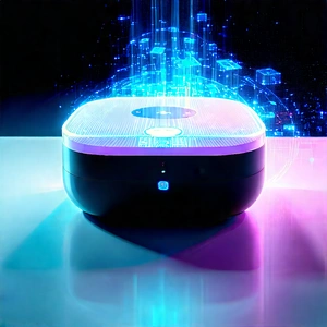Smart Home Device With Holographic Display With Small, Round