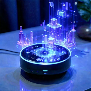 Smart Home Device With Holographic Display With Smart Speaker