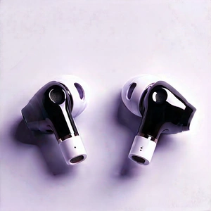Wireless Earbuds With User Interface With White Earphones