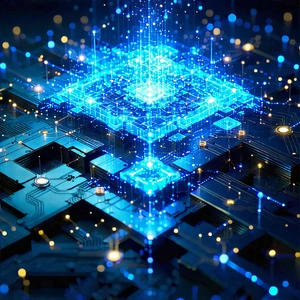 Blockchain Network Visualization With Blue White