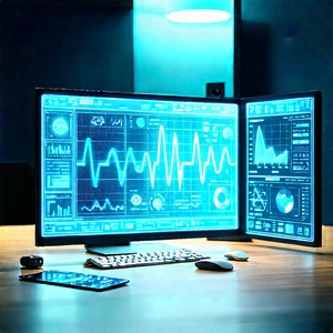 Healthcare Technology In Tech Office With Computer Desk