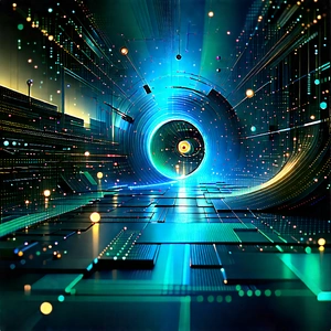 Quantum computer with data streams