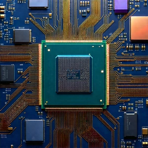 Close-up of microprocessor