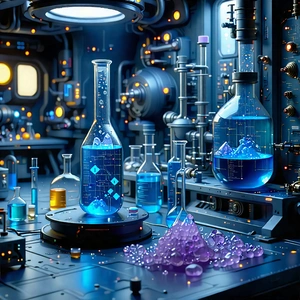 Tech Digital Art: Futuristic research laboratory