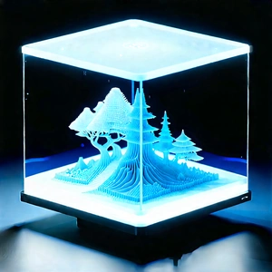 3d Printer With Digital Particles With Blue White