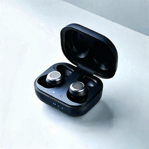 Tech Product Photography: Wireless earbuds with streaming content