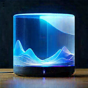 Smart Home Device With Digital Artwork With Small, Blue,