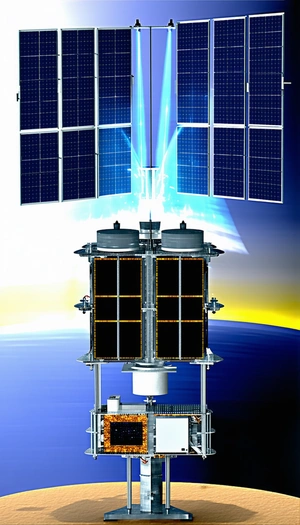 A Large Satellite Is Shown In A Close-up View