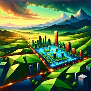 Financial Technology In Field Deployment With Painting Cityscape