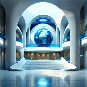 Futuristic Innovation Hub With Large, Modern