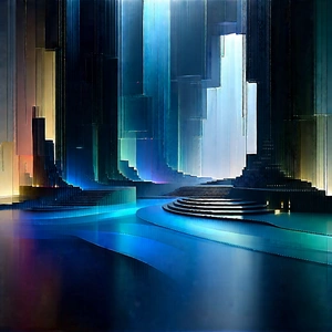 Futuristic Innovation Hub With Futuristic Cityscape