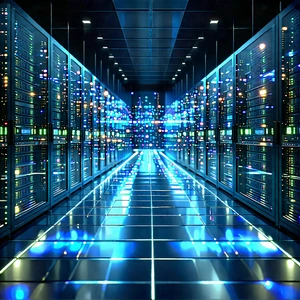 Server rack with holographic projection