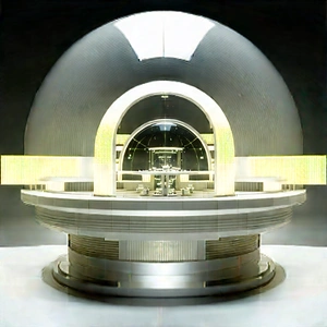 Futuristic Research Laboratory With Large, Round,