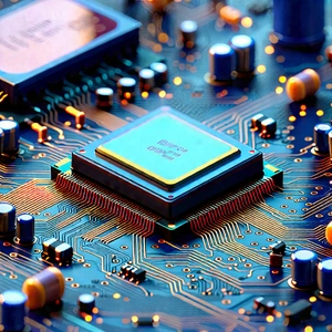 Close-up of electronic circuit