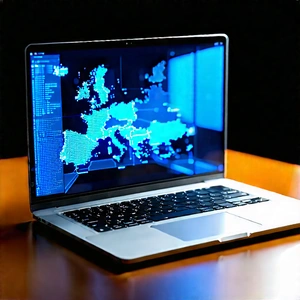 Laptop With Data Visualization With Laptop Computer