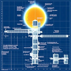 The Image Is A Blue Diagram That Shows A Solar Panel System