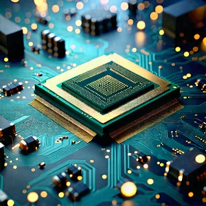 Close-up of microprocessor