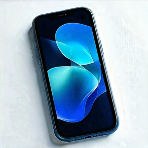 Smartphone With Digital Artwork With Blue Cell