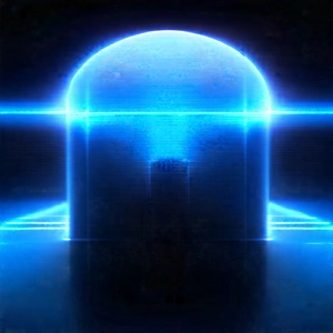 Quantum computer with blue light (glow:1.42)