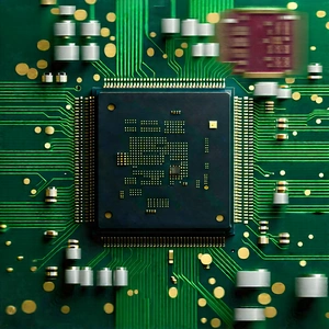 Close-up of microprocessor