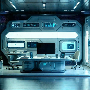 Futuristic Tech Startup Office With Futuristic Office,