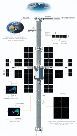 The Image Is A Diagram Of A Space Station, Showing The Various Components And Their Functions