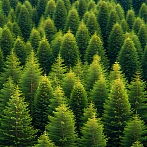 Nature Aerial Photography: Forest scene during midday