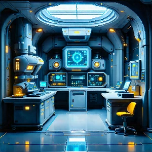 Futuristic Research Laboratory With Futuristic Setting,
