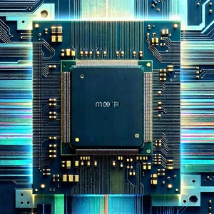 Close-up of microprocessor