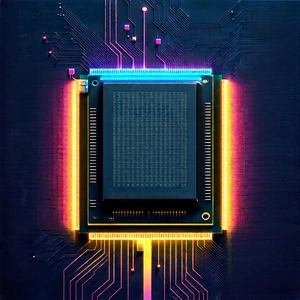 Microchip with neon accents