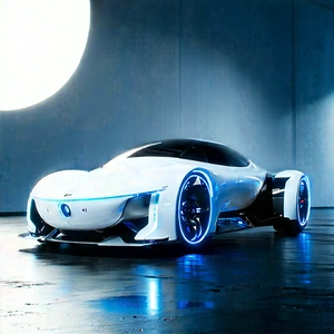 Innovative Electric Vehicle (design:1.34) With Futuristic White