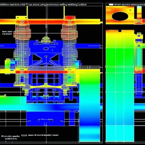 The Image Is A 3d Model Of A Large Structure, Possibly A Factory Or A Building