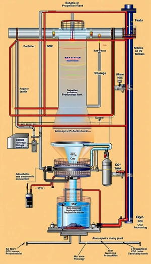 A Large Industrial Machine With A Blue And Red Color Scheme