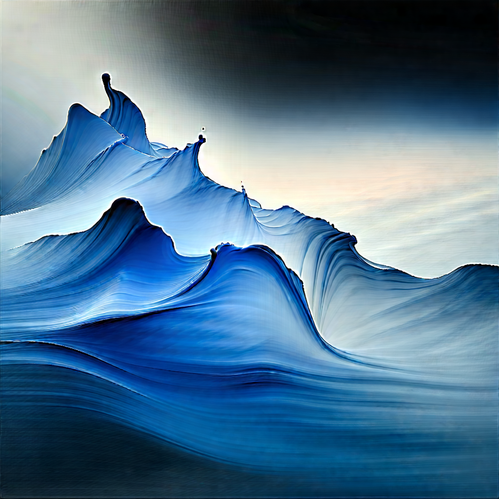 Abstract Landscape Photography: Fluid Abstract With Monochromatic Color Palette With Large Blue
