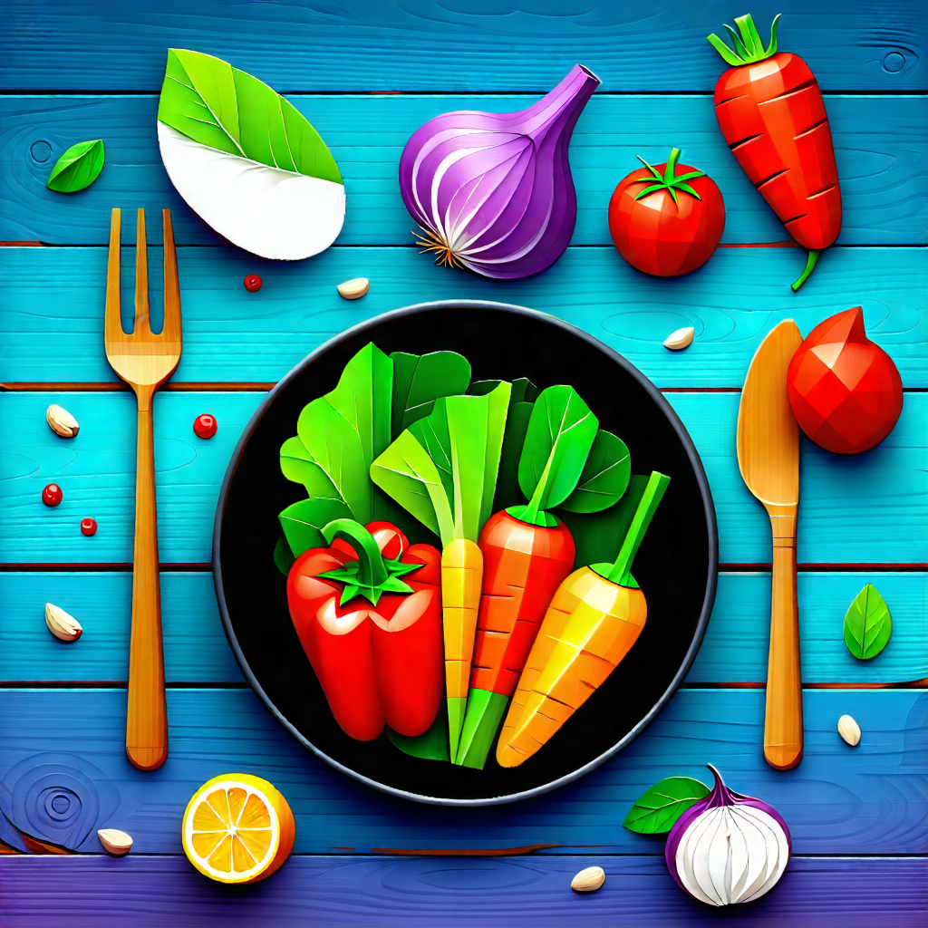Lifestyle Low Poly: Farm-to-table Meal Prepared With Seasonal Produce With Colorful Appetizing