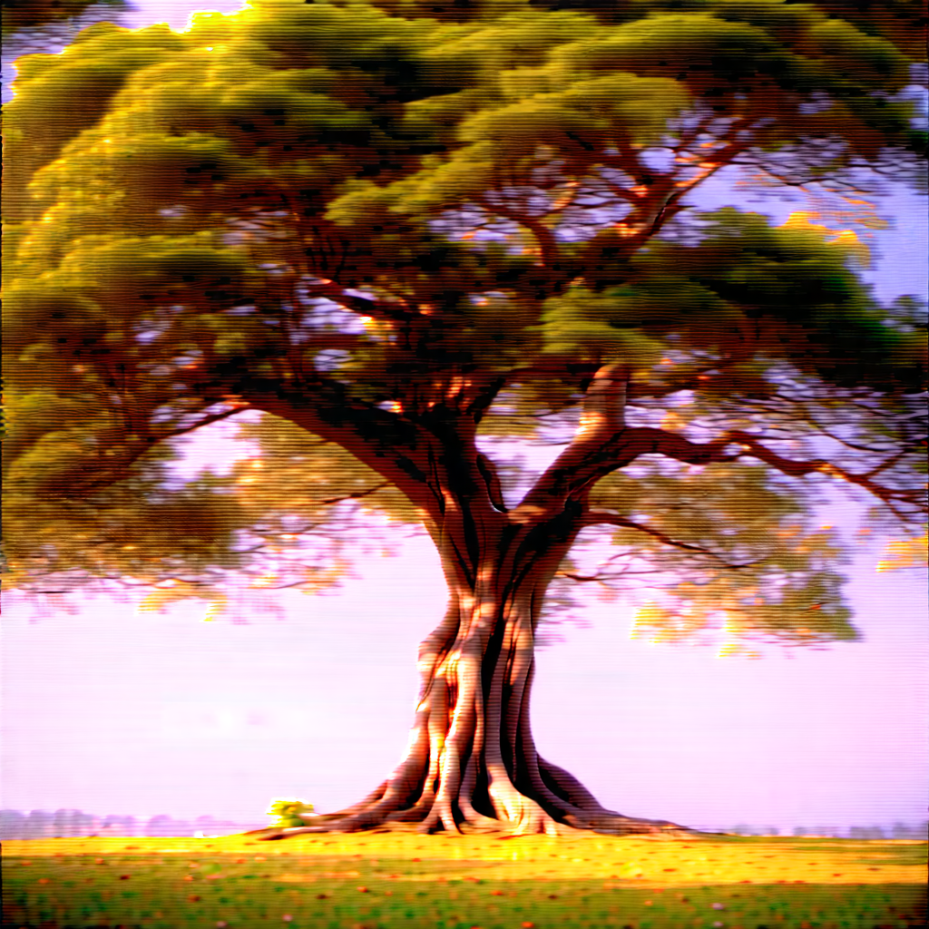 Nature Octane Render: (ancient:1.47) Tree In Summer With Large Tree