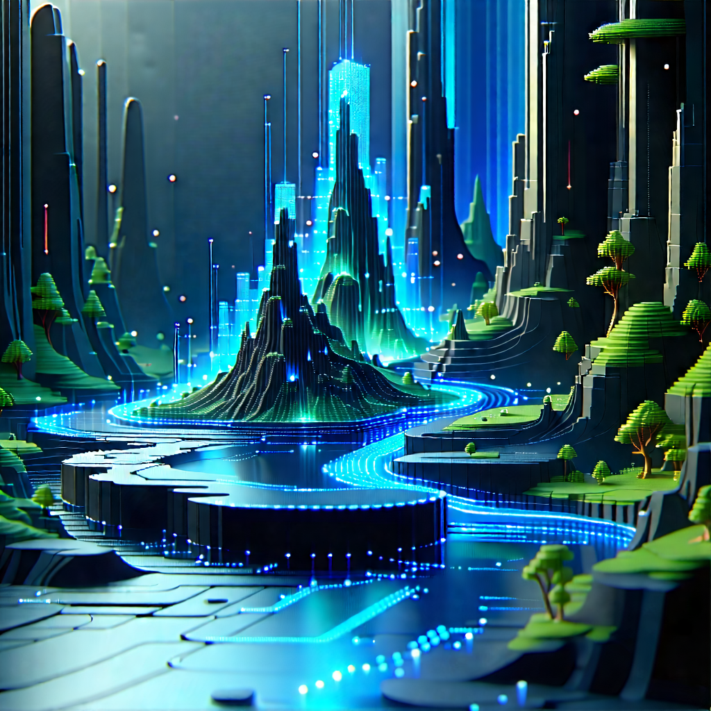 Tech 3d Render: Machine Learning Visualization With Computer-generated Scene
