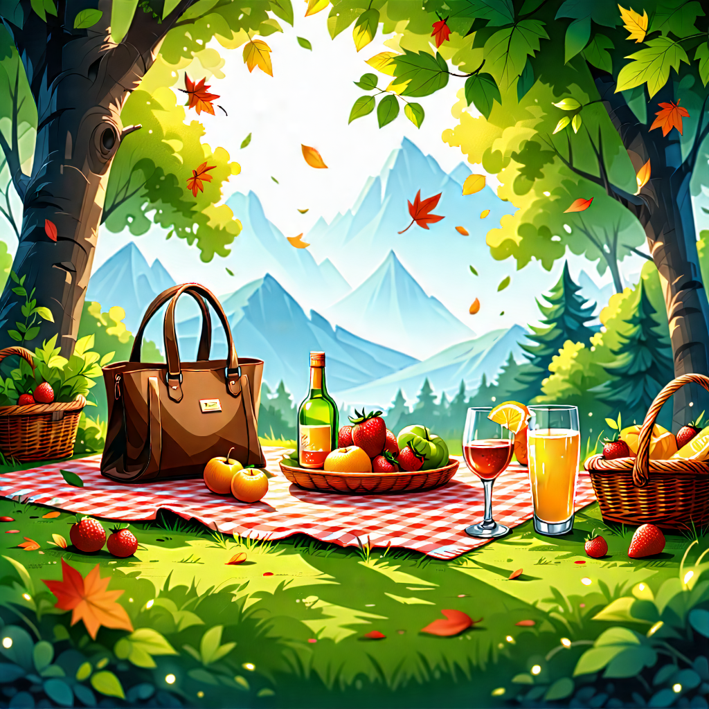 Lifestyle Vector Art: Summer Picnic During Autumn With Image, There