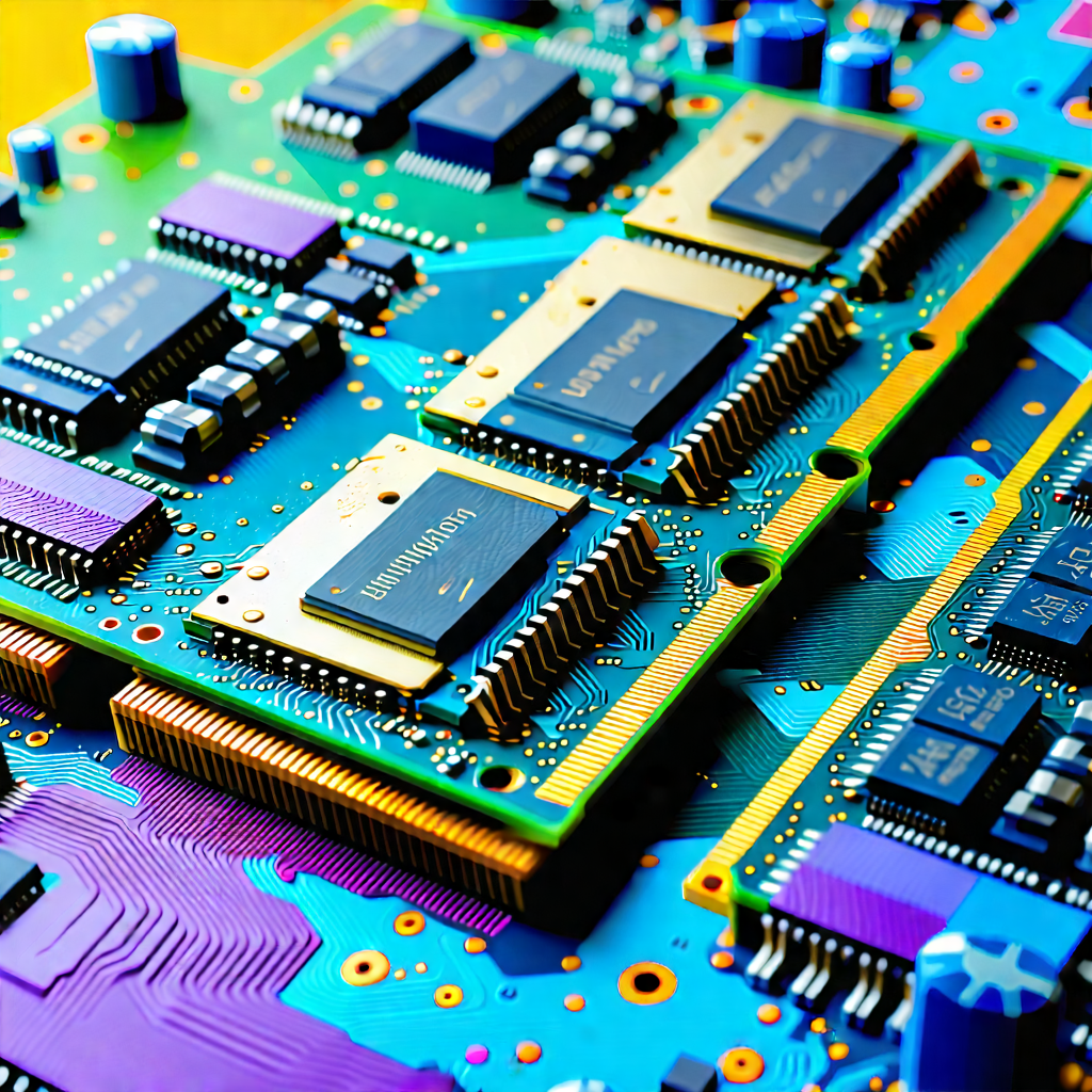 Tech Pastel Drawing: Close-up of memory module