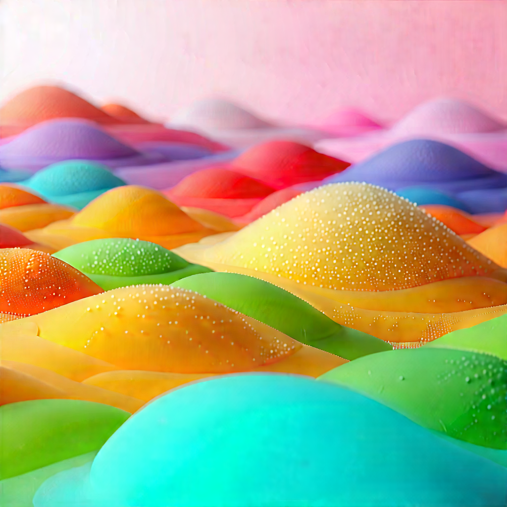 Abstract Food Photography: Color Field With Pastel Color Palette With Vibrant Colorful