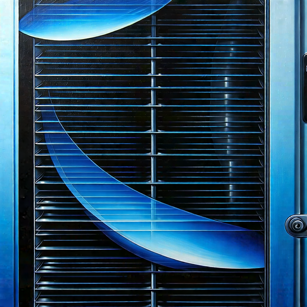 Tech Acrylic Painting: Close-up of cooling system