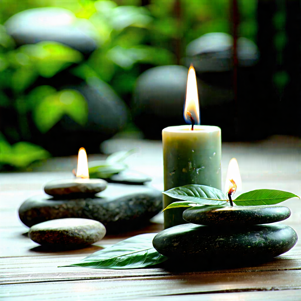 Lifestyle Professional Photography: Wellness Scene With Aromatherapy With Table Candle