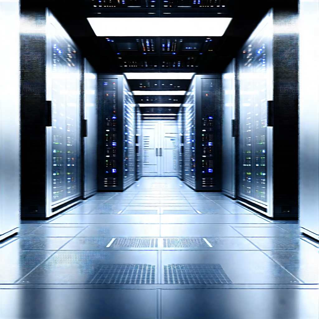 Tech Pencil Sketch: Futuristic server room
