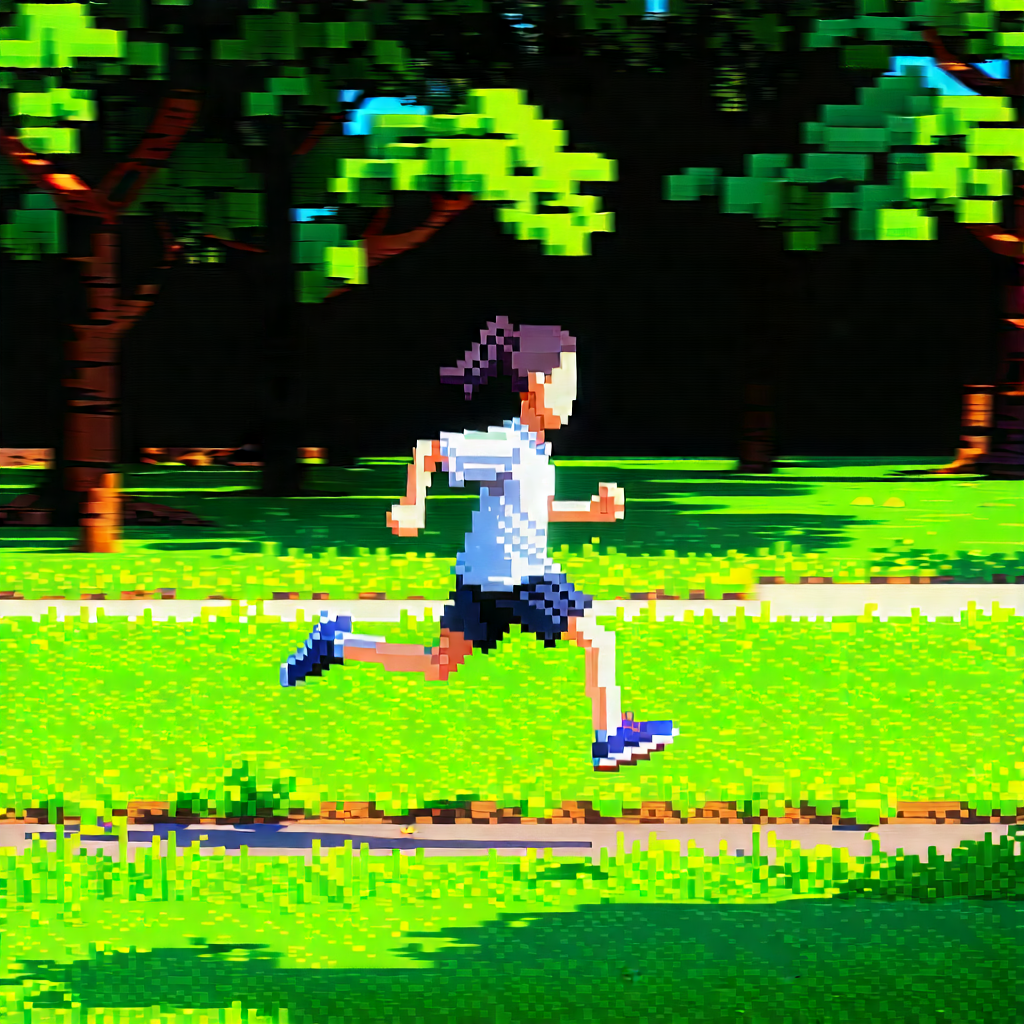 Lifestyle Voxel Art: Running in park