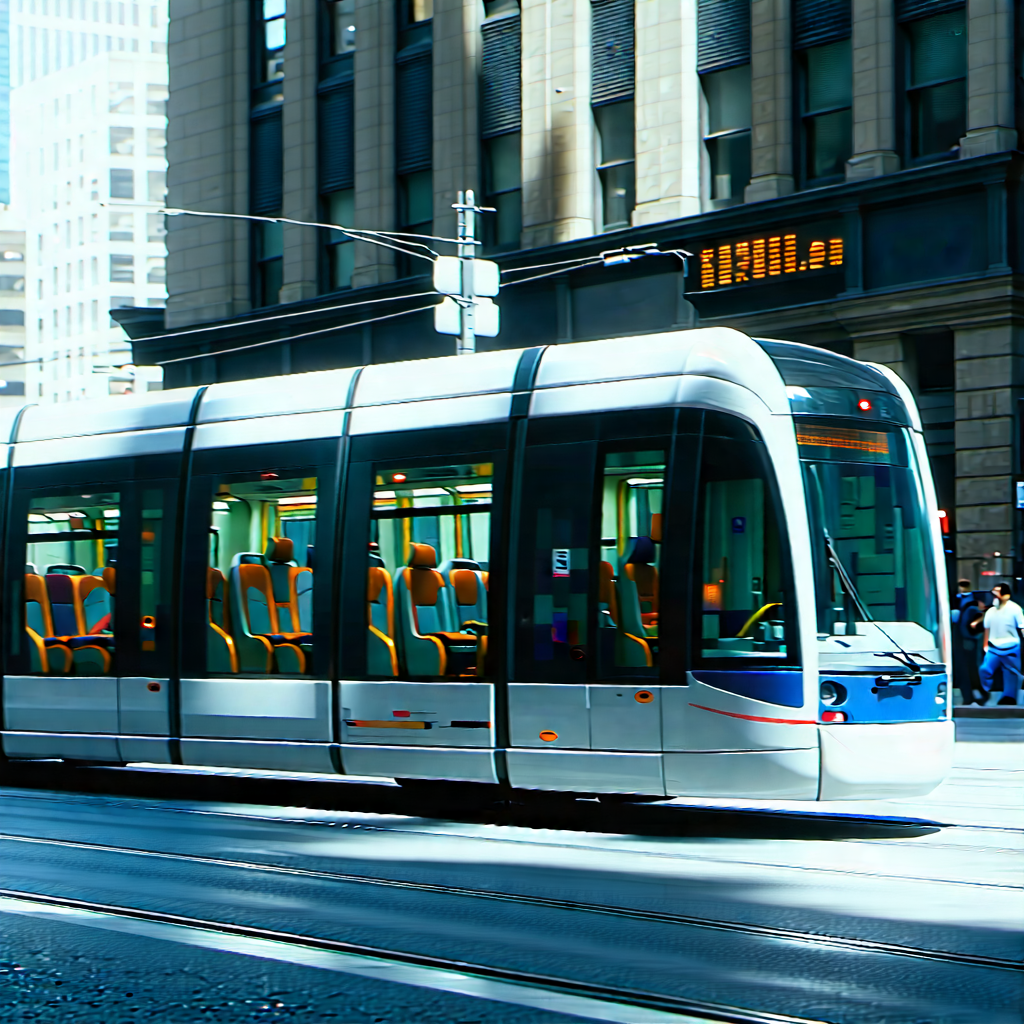 Urban Advertising Photography: City bus in financial district