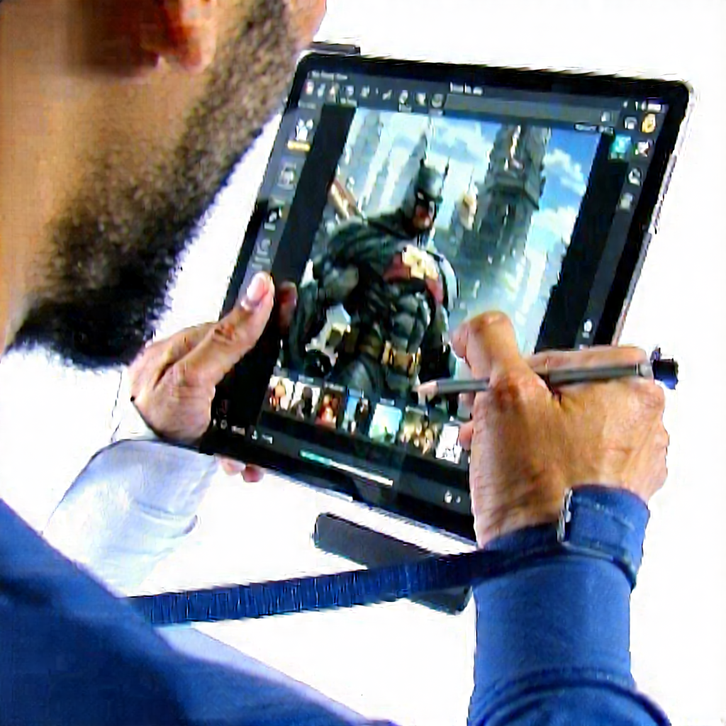 Business Macro Photography: Tech professional using digital tablet